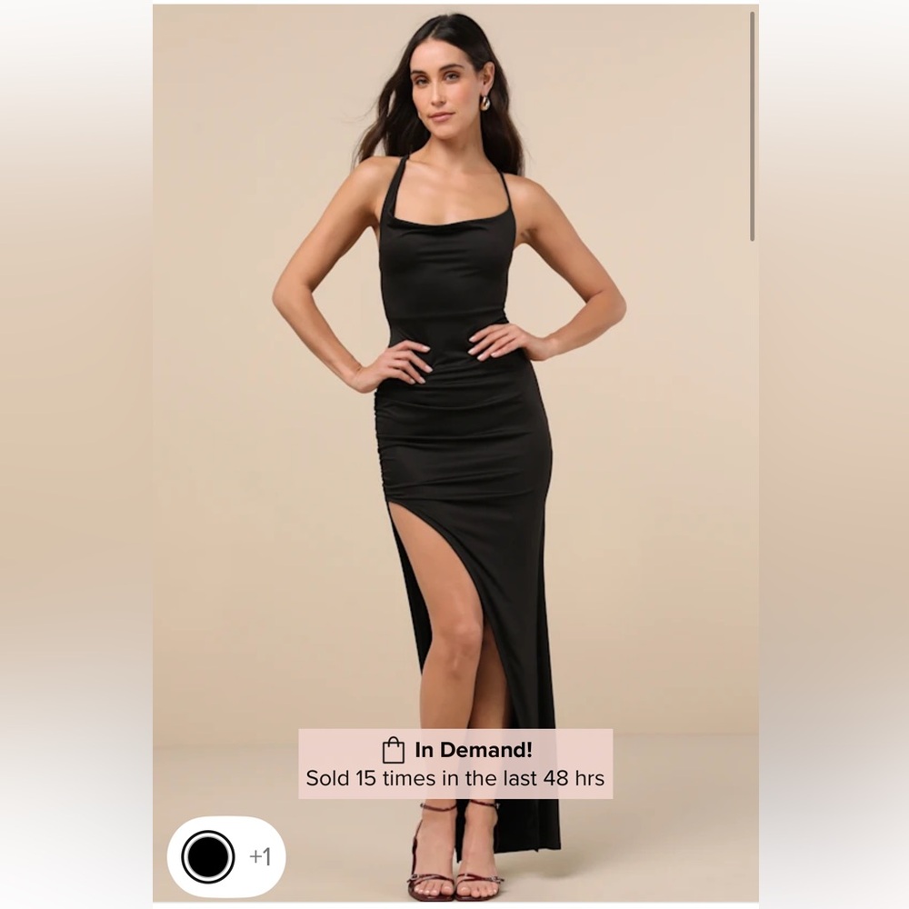 Lulu's Black Halter Maxi Dress